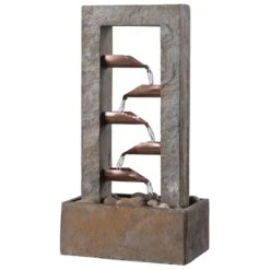 Kenroy Spillway Table Fountain In Slate And Copper
