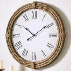 Kenroy Rudy Wall Clock In MDF/Rope