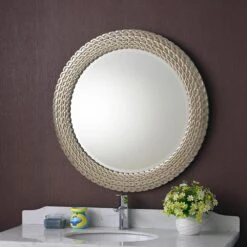 Kenroy Bracelet Wall Mirror In Brushed Silver And Gold