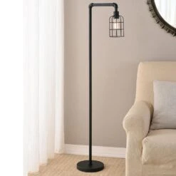 Kenroy Leavenworth Floor Lamp In Bronzed Graphite