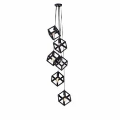 Kenroy Cuboid 6 Light Pendant In Matte Black 11 Kenroy Cuboid 6 Light Pendant In Matte Black -Home Decor Store 59773341 3