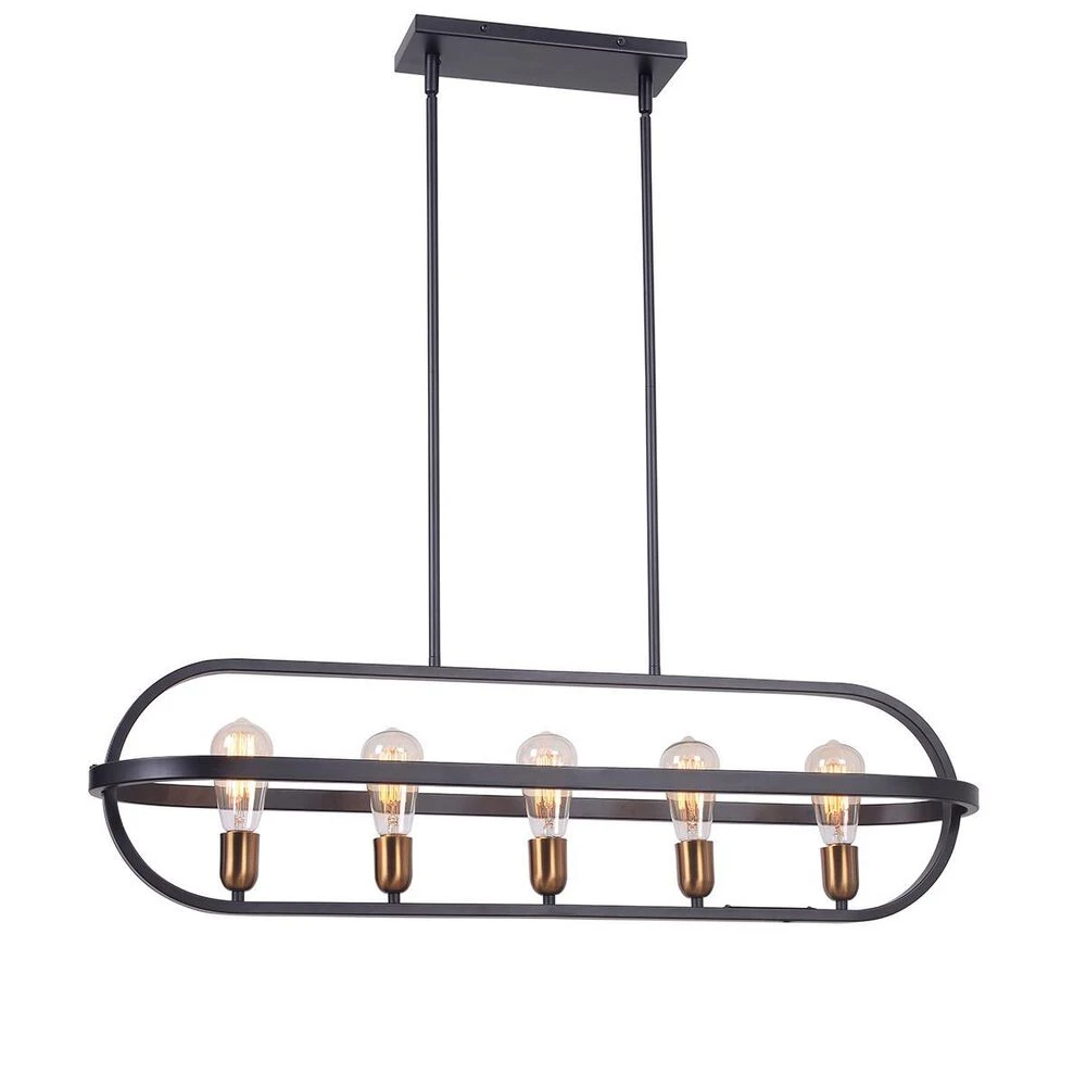 Kenroy Giles 5 Island Light In Black And Antique Brass 3 Kenroy Giles 5 Island Light In Black And Antique Brass