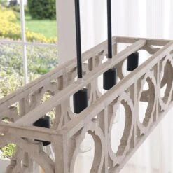 Kenroy Cadmen Square 4-Light Island Light In Black And Weathered White -Home Decor Store 60456993 6