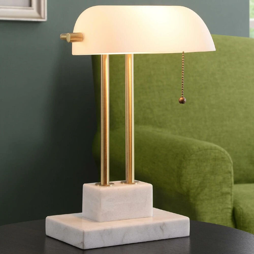 Kenroy Symphony Desk Lamp In Antique Brass And White 4 Kenroy Symphony Desk Lamp In Antique Brass And White - Image 2