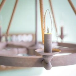 Kenroy Timone 5-Light Chandelier In Weathered White And Rope -Home Decor Store 63688329 3