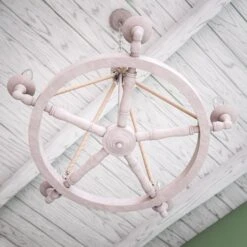 Kenroy Timone 5-Light Chandelier In Weathered White And Rope -Home Decor Store 63688329 5