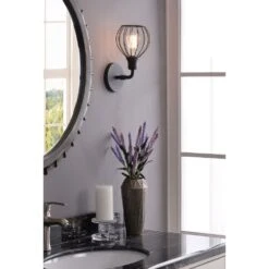 Kenroy Cagney 1-Light Sconce In Black -Home Decor Store 63688352 3