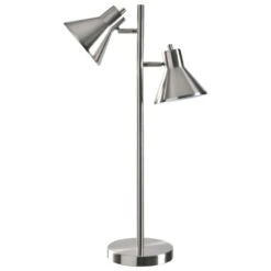 Kenroy Ash Table Lamp In Brushed Steel