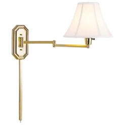Kenroy Nathaniel Wall Swing Arm Lamp In Polished Brass