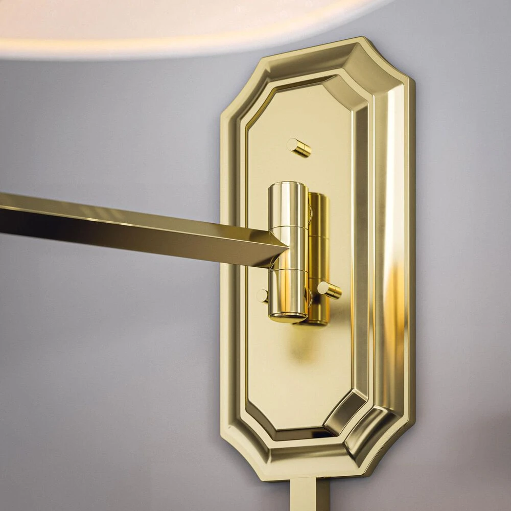 Kenroy Nathaniel Wall Swing Arm Lamp In Polished Brass 7 Kenroy Nathaniel Wall Swing Arm Lamp In Polished Brass - Image 5