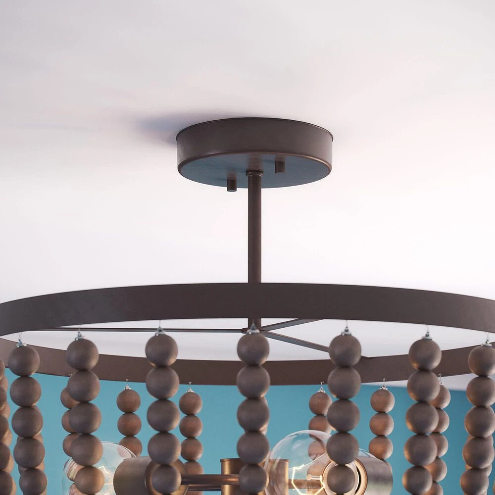 Kenroy Dumas 3-Light Semi Flush In Golden Bronze 6 Kenroy Dumas 3-Light Semi Flush In Golden Bronze - Image 4