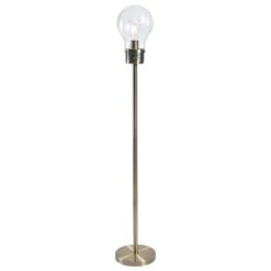 Kenroy Mini Edison Floor Lamp In Antique Brass