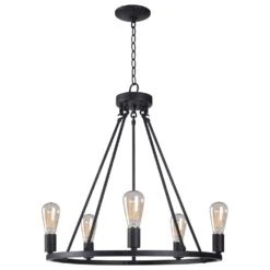 Kenroy Hixon 5-Light Chandelier In Forged Graphite