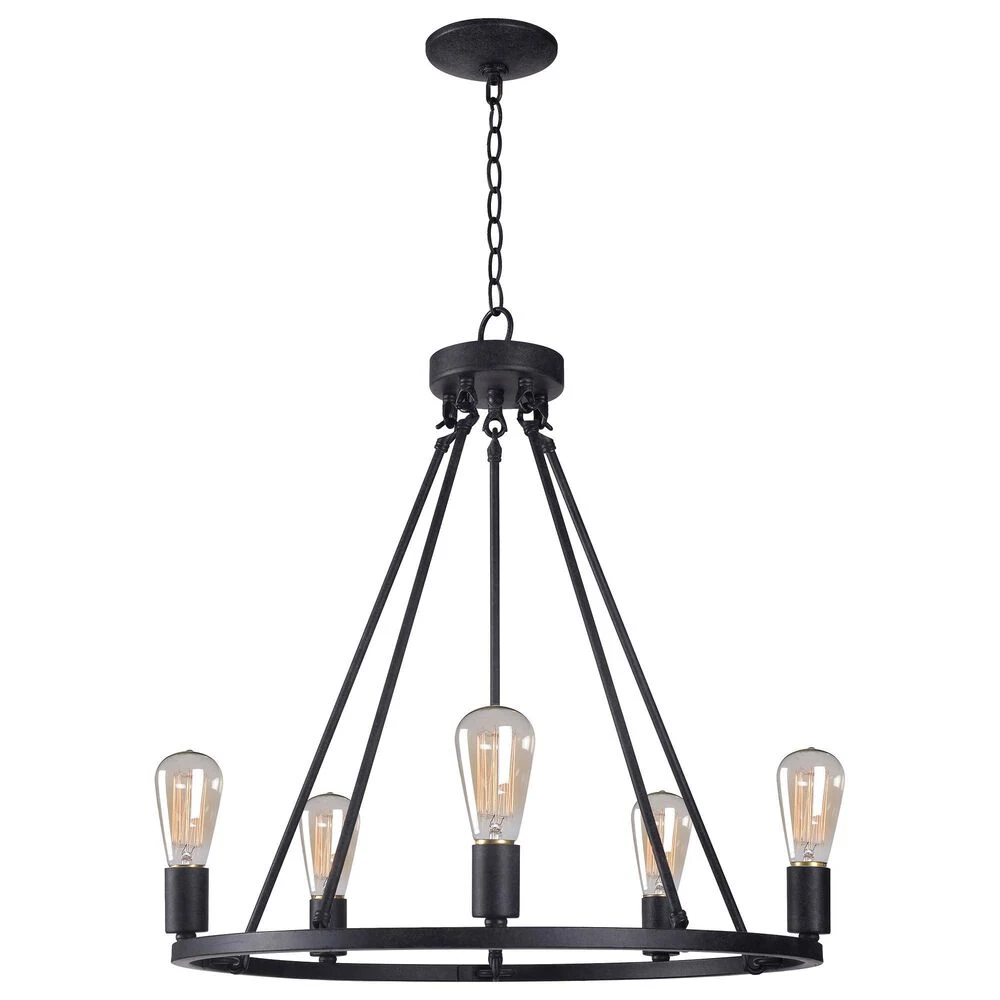 Kenroy Hixon 5-Light Chandelier In Forged Graphite 3 Kenroy Hixon 5-Light Chandelier In Forged Graphite
