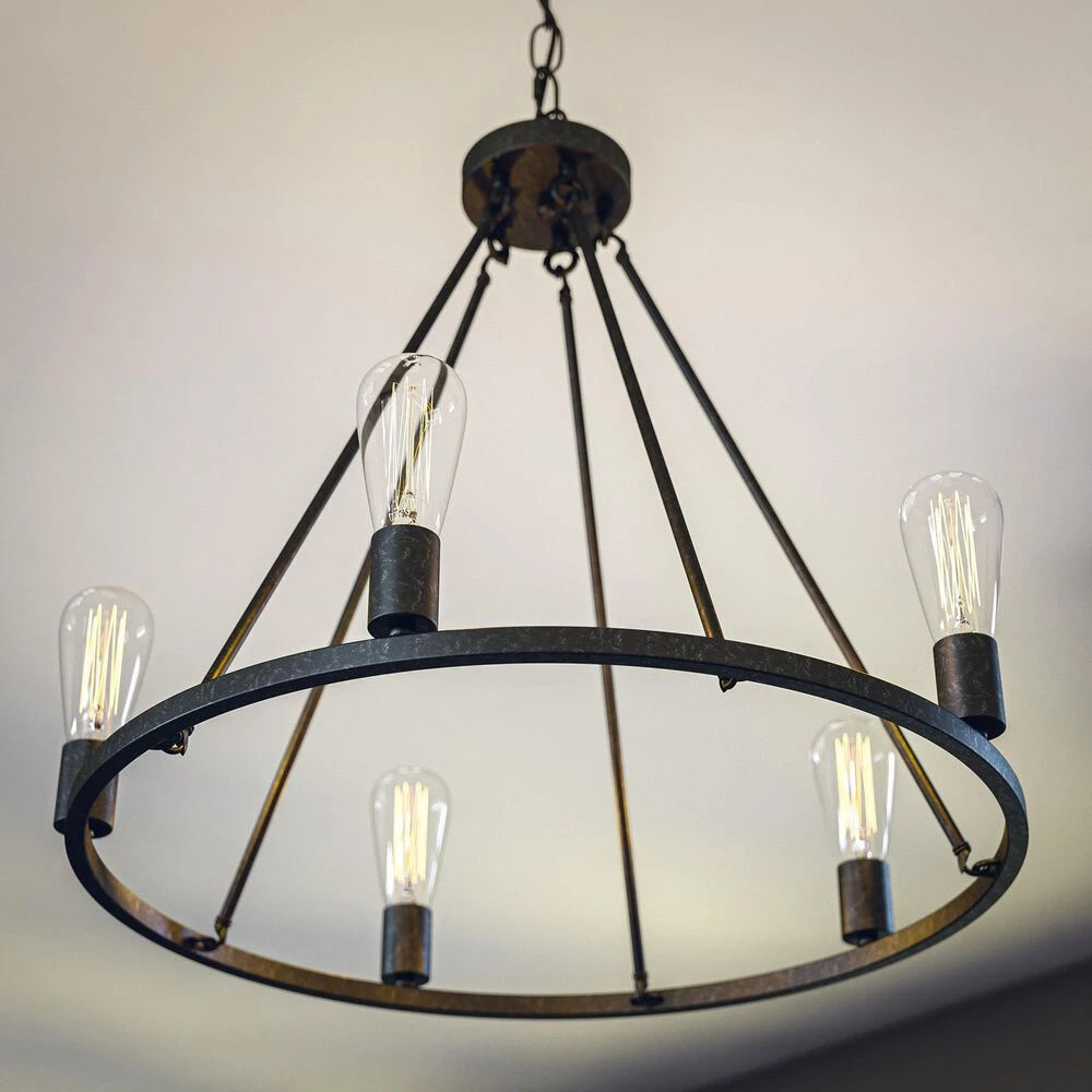 Kenroy Hixon 5-Light Chandelier In Forged Graphite 8 Kenroy Hixon 5-Light Chandelier In Forged Graphite - Image 6