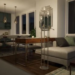 Kenroy Thornton Torchiere In Brushed Steel -Home Decor Store 63689335 8