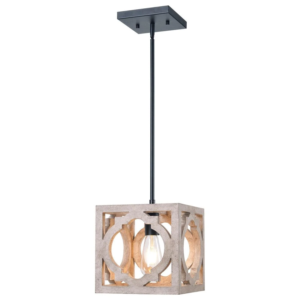 Kenroy Cadmen Square 1-Light Mini Pendant In Black 3 Kenroy Cadmen Square 1-Light Mini Pendant In Black