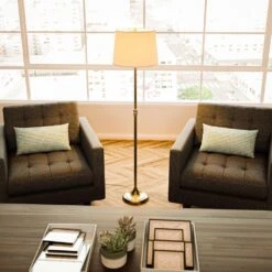 Kenroy Tifton Adjustable Floor Lamp In Vintage Brass -Home Decor Store 63689517 13