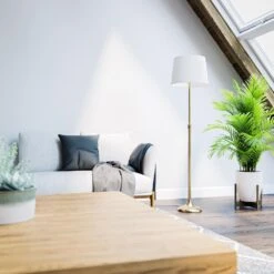 Kenroy Tifton Adjustable Floor Lamp In Vintage Brass -Home Decor Store 63689517 5