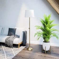 Kenroy Tifton Adjustable Floor Lamp In Vintage Brass -Home Decor Store 63689517 7