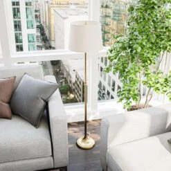 Kenroy Tifton Adjustable Floor Lamp In Vintage Brass -Home Decor Store 63689517 9