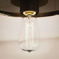 Kenroy Capri 1-Light Flush Mount Large Pan In Blackened Oil Rubbed Bronze -Home Decor Store 63689590 3