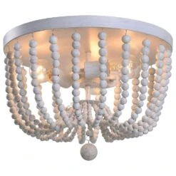 Kenroy Dumas 3-Light Flush Mount In Weathered White