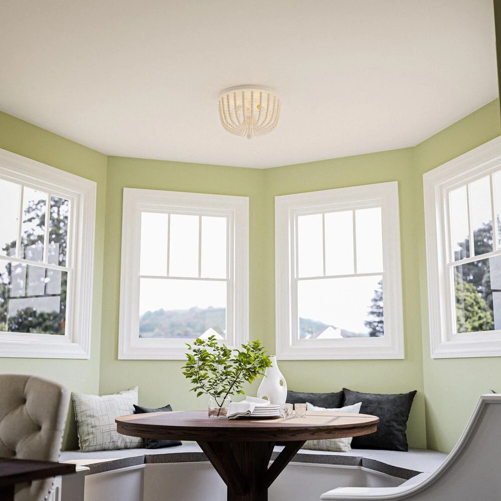 Kenroy Dumas 3-Light Flush Mount In Weathered White 12 Kenroy Dumas 3-Light Flush Mount In Weathered White - Image 10