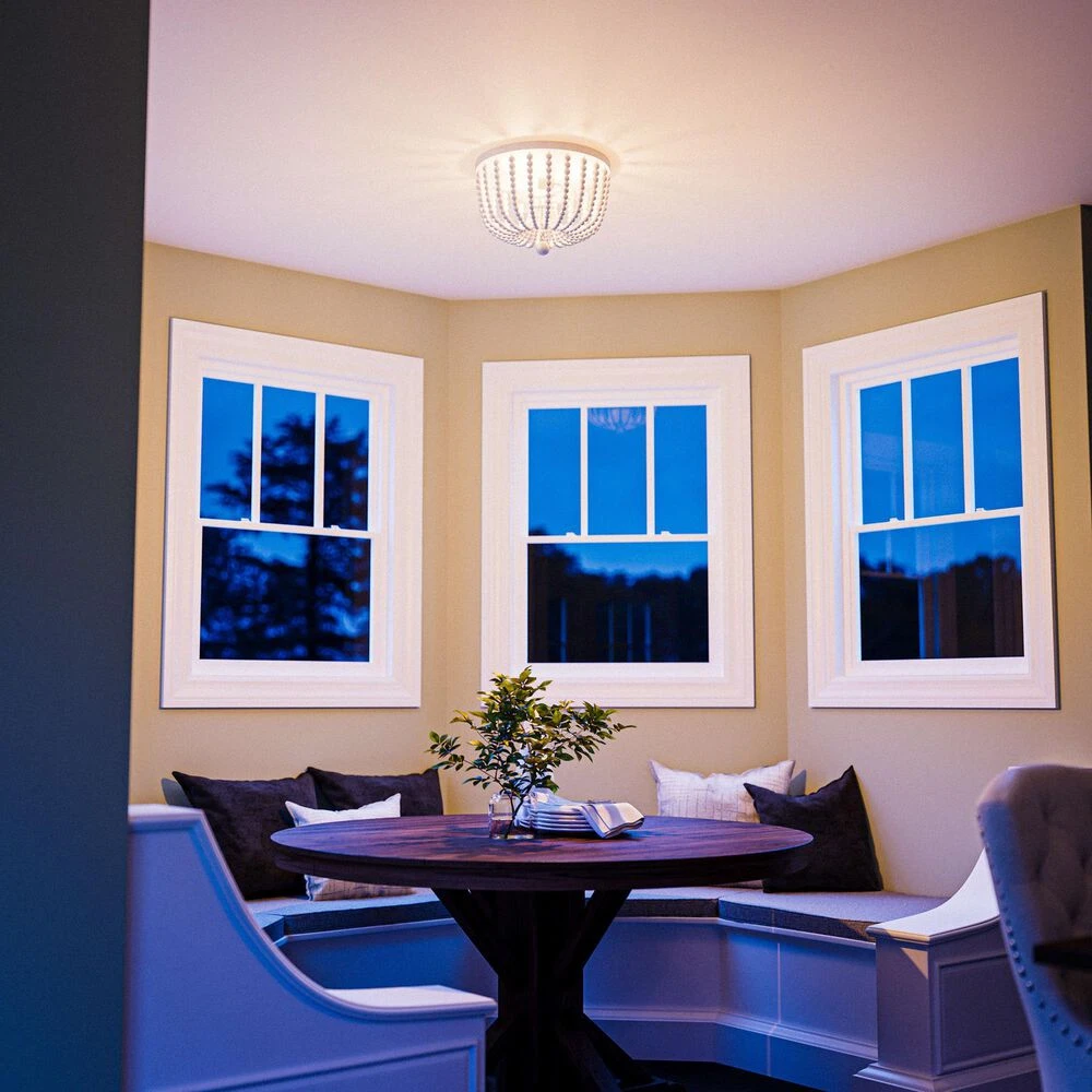 Kenroy Dumas 3-Light Flush Mount In Weathered White 14 Kenroy Dumas 3-Light Flush Mount In Weathered White - Image 12