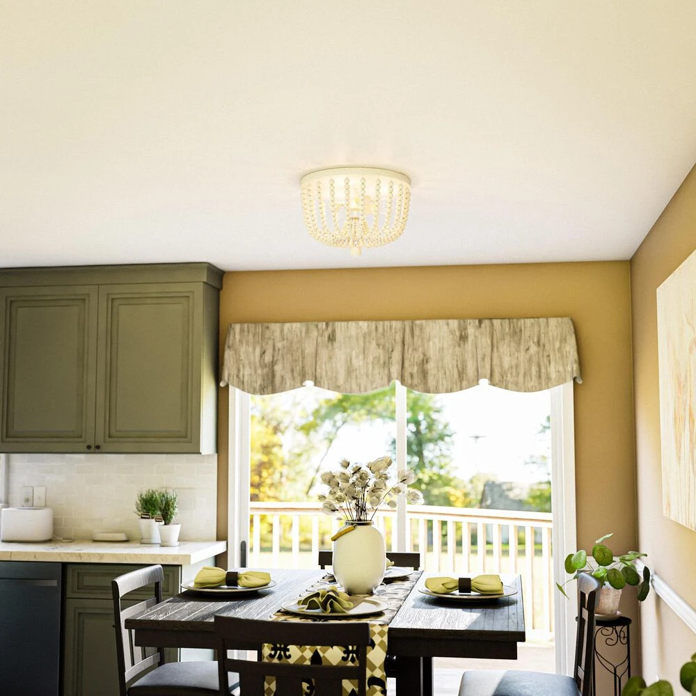 Kenroy Dumas 3-Light Flush Mount In Weathered White 9 Kenroy Dumas 3-Light Flush Mount In Weathered White - Image 7