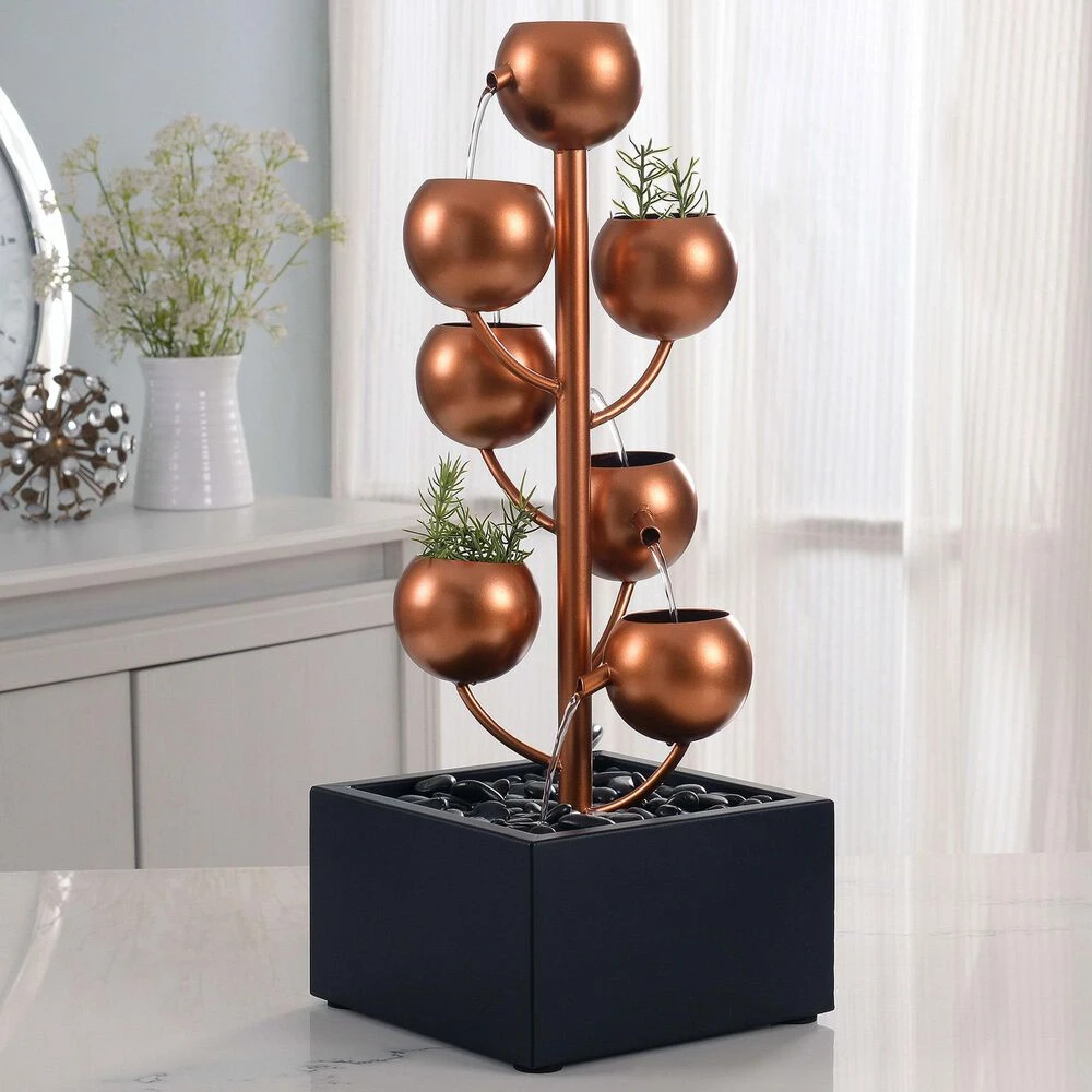 Kenroy Hydros Tabletop Fountain In Matte Copper And Black 4 Kenroy Hydros Tabletop Fountain In Matte Copper And Black - Image 2