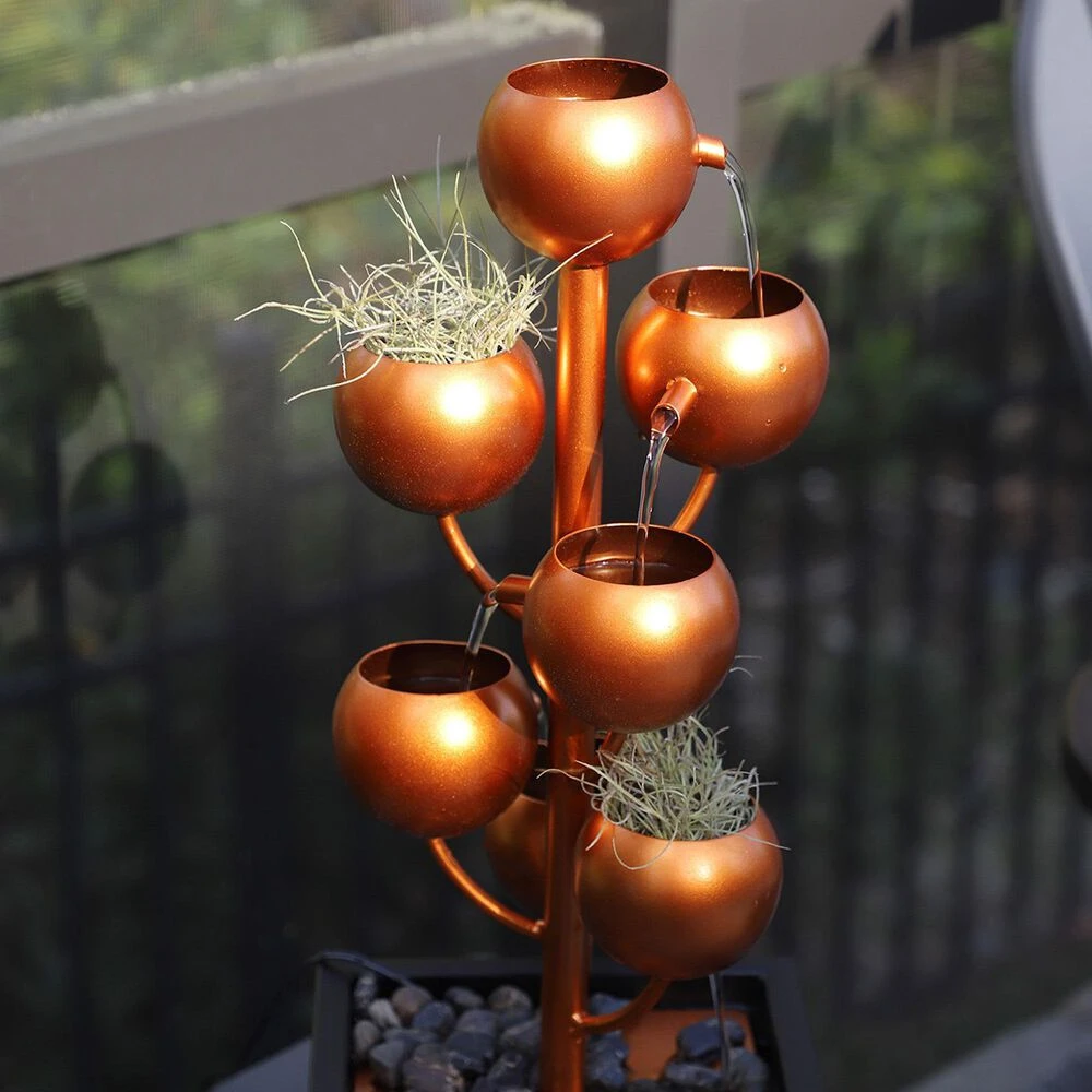 Kenroy Hydros Tabletop Fountain In Matte Copper And Black 5 Kenroy Hydros Tabletop Fountain In Matte Copper And Black - Image 3