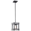 Kenroy Pioneer 1-Light Mini Pendant In Matte Black And Galvanized -Home Decor Store 63690077 1