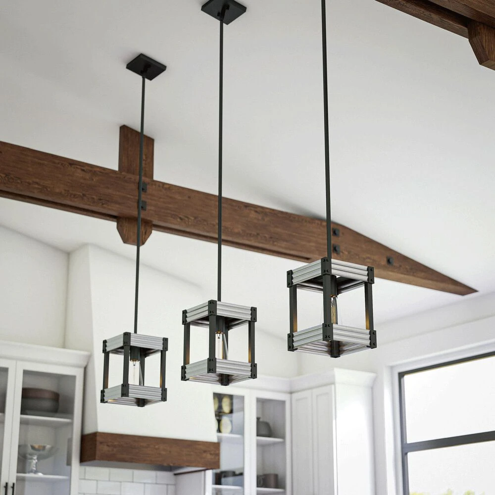 Kenroy Pioneer 1-Light Mini Pendant In Matte Black And Galvanized 12 Kenroy Pioneer 1-Light Mini Pendant In Matte Black And Galvanized - Image 10