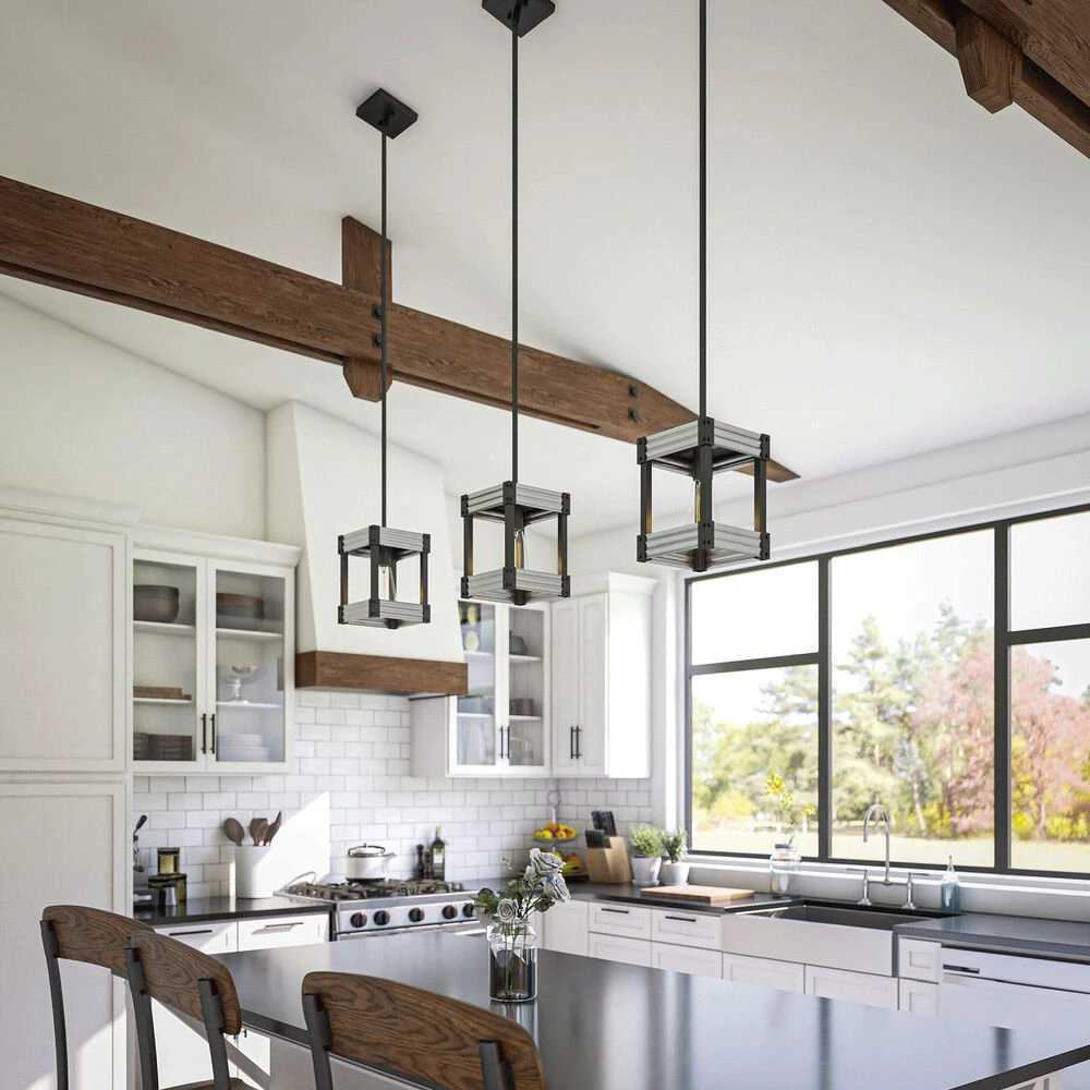 Kenroy Pioneer 1-Light Mini Pendant In Matte Black And Galvanized 13 Kenroy Pioneer 1-Light Mini Pendant In Matte Black And Galvanized - Image 11