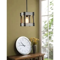 Kenroy Pioneer 1-Light Mini Pendant In Matte Black And Galvanized 17 Kenroy Pioneer 1-Light Mini Pendant In Matte Black And Galvanized -Home Decor Store 63690077 5