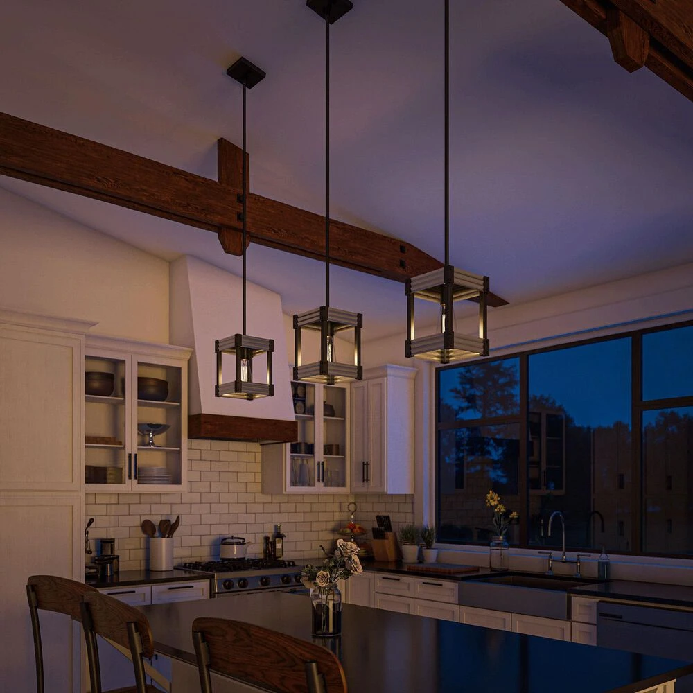 Kenroy Pioneer 1-Light Mini Pendant In Matte Black And Galvanized 8 Kenroy Pioneer 1-Light Mini Pendant In Matte Black And Galvanized - Image 6