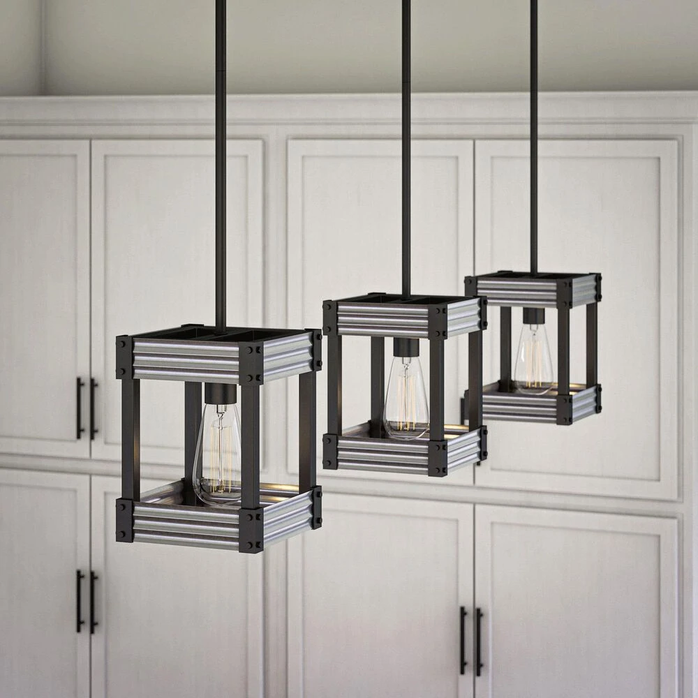 Kenroy Pioneer 1-Light Mini Pendant In Matte Black And Galvanized 11 Kenroy Pioneer 1-Light Mini Pendant In Matte Black And Galvanized - Image 9