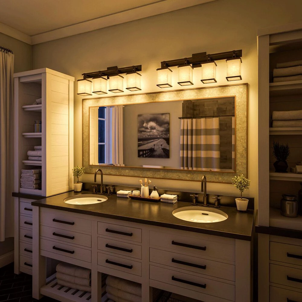 Kenroy Plateau 4-Light Vanity In Oil Rubbed Bronze 7 Kenroy Plateau 4-Light Vanity In Oil Rubbed Bronze - Image 5