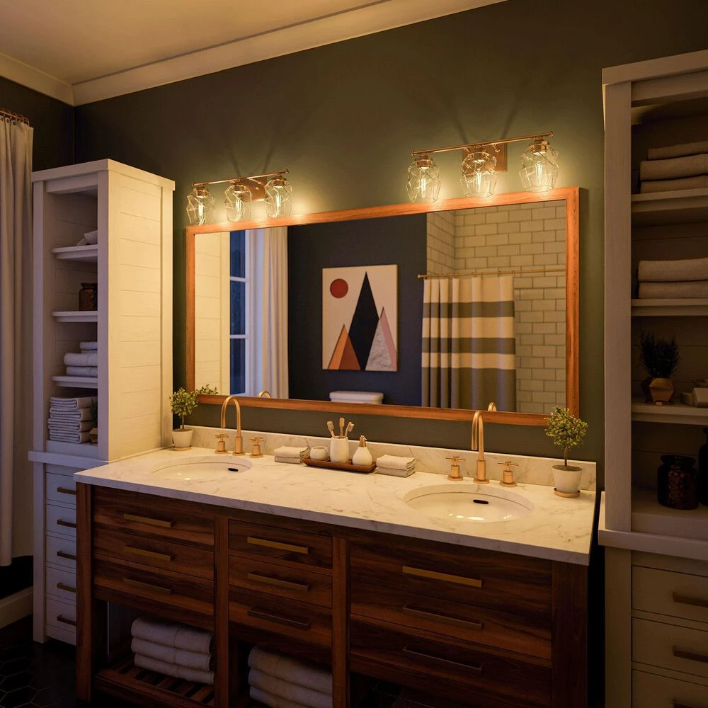 Kenroy Ramona 3-Light Vanity In Antique Brass 11 Kenroy Ramona 3-Light Vanity In Antique Brass - Image 9