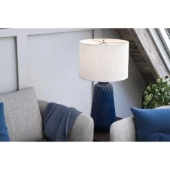Kenroy Ziggy Table Lamp In Navy And Brushed Steel 13 Kenroy Ziggy Table Lamp In Navy And Brushed Steel -Home Decor Store 63690770 5