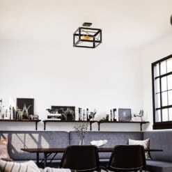 Kenroy Courtney 4-Light Semi Flush In Matte Black And Gold -Home Decor Store 63690887 8