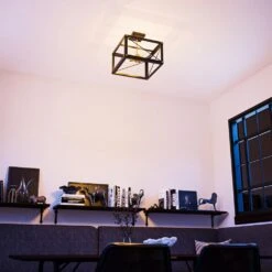 Kenroy Courtney 4-Light Semi Flush In Matte Black And Gold -Home Decor Store 63690887 9