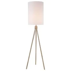 Kenroy Brock Floor Lamp In Antique Brass