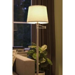 Kenroy Riverside Swing Arm Floor Lamp In Brushed Steel -Home Decor Store 63691109 9
