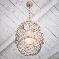 Kenroy Seagrass 1-Light Pendant In Tan -Home Decor Store 63691216 5