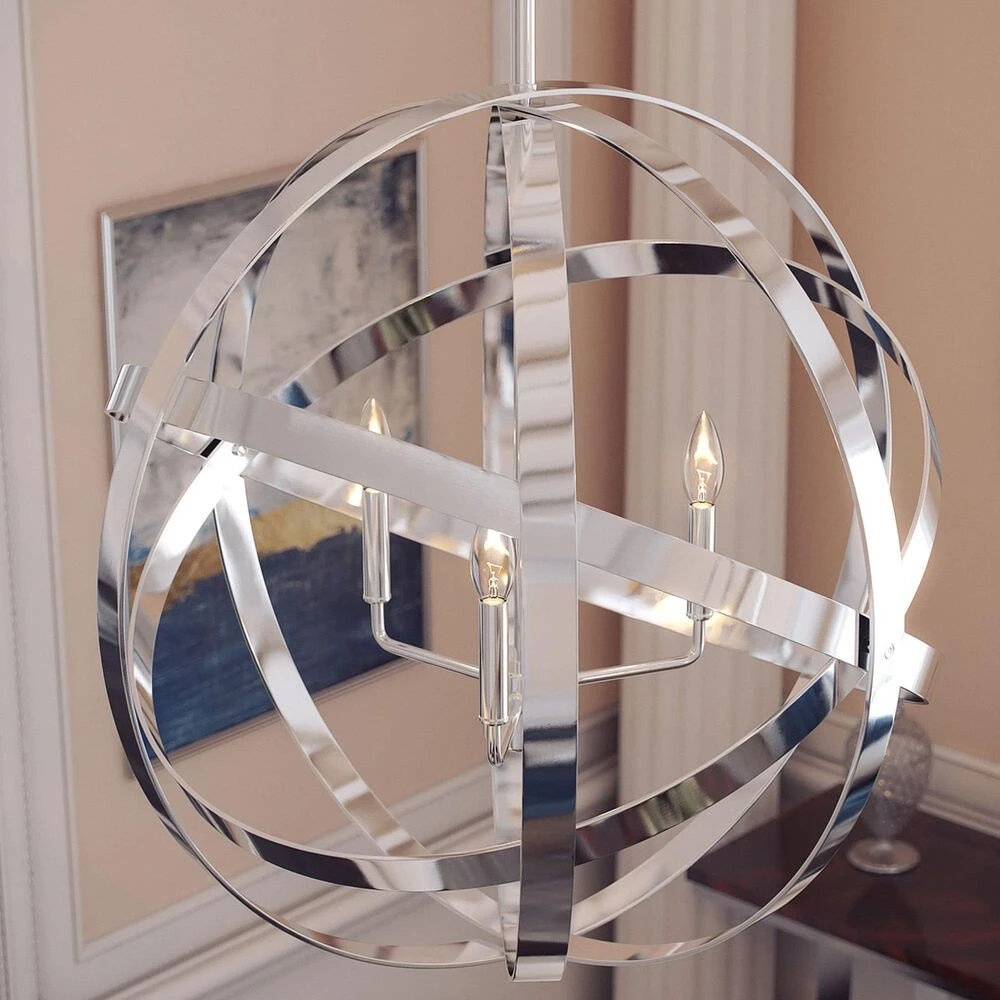 Kenroy Global 3-Light Chandelier In Silver 6 Kenroy Global 3-Light Chandelier In Silver - Image 4