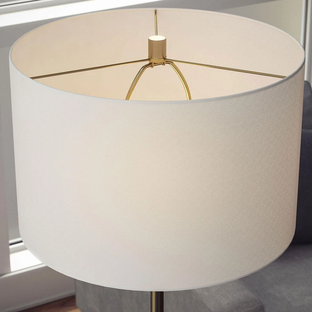 Kenroy Nash Floor Lamp In Natural, Antique Brass And Clear 4 Kenroy Nash Floor Lamp In Natural, Antique Brass And Clear - Image 2