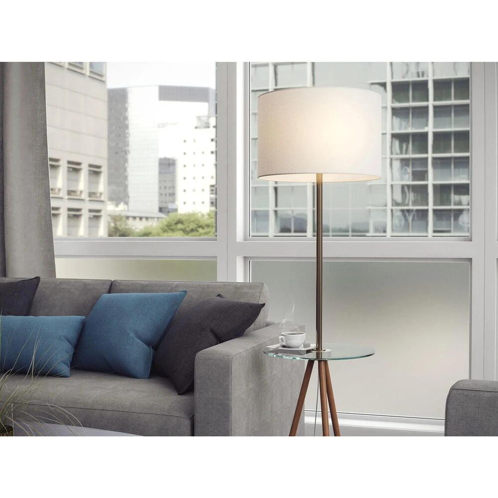 Kenroy Nash Floor Lamp In Natural, Antique Brass And Clear 6 Kenroy Nash Floor Lamp In Natural, Antique Brass And Clear - Image 4