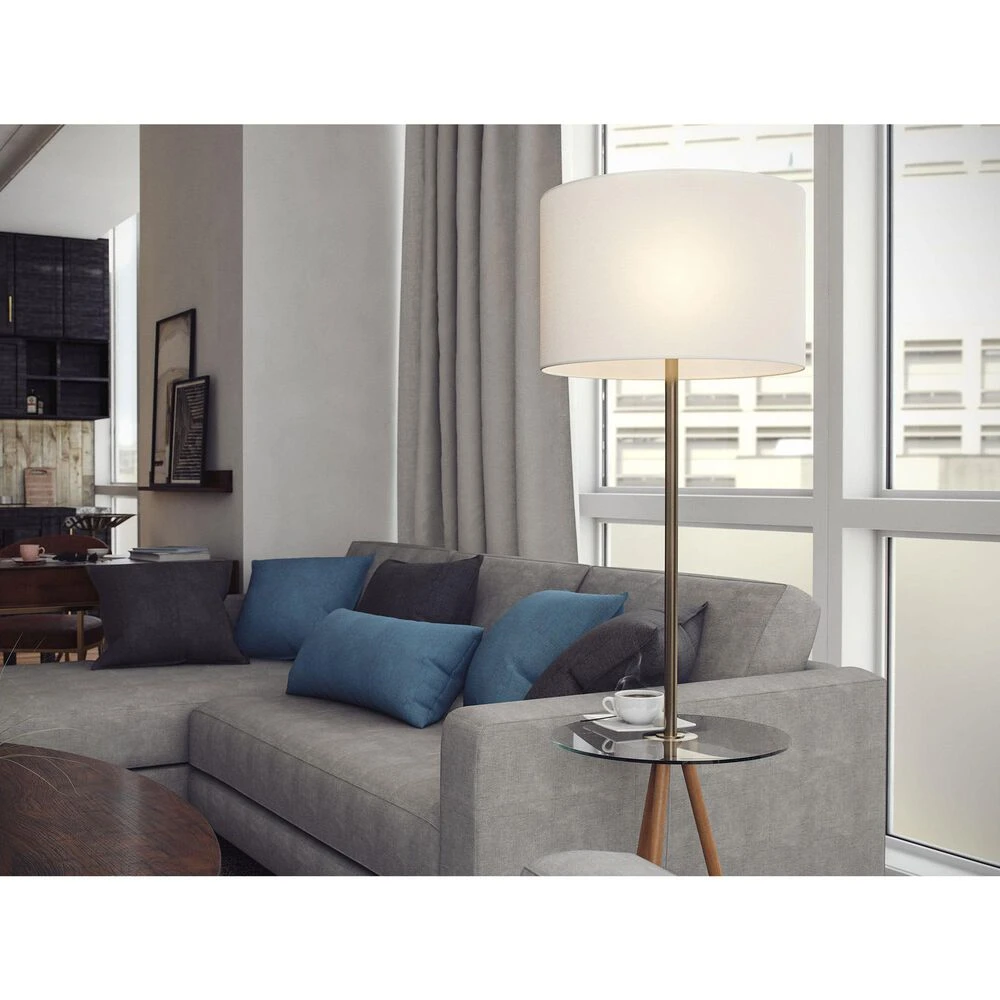 Kenroy Nash Floor Lamp In Natural, Antique Brass And Clear 7 Kenroy Nash Floor Lamp In Natural, Antique Brass And Clear - Image 5